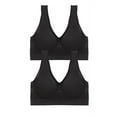 thumbnail image 1 of Paramour by Felina | Body Smooth Seamless Wireless Bralette 2-Pack (Black, Large), 1 of 4