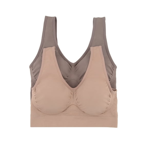 Paramour by Felina | Body Smooth Seamless Wireless Bralette 2-Pack (Sparrow Rose Tan, XXX-Large)