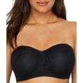 thumbnail image 1 of Paramour by Felina | Delightful Seamless Unlined Lace Bandeau | Bra | Support (Black, 34D), 1 of 2