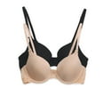 thumbnail image 1 of Paramour by Felina | Gorgeous Memory Foam Bra 2-Pack (40D, Neutral Black), 1 of 3