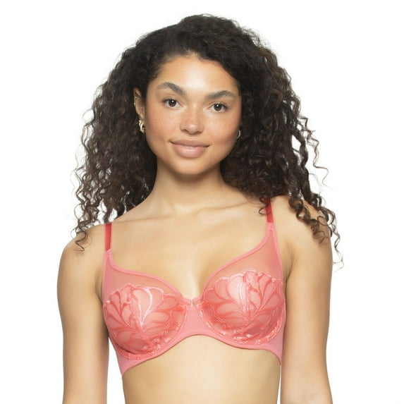Paramour by Felina Lotus Bra 115088 Color: Calypso Coral Size: 34 D
