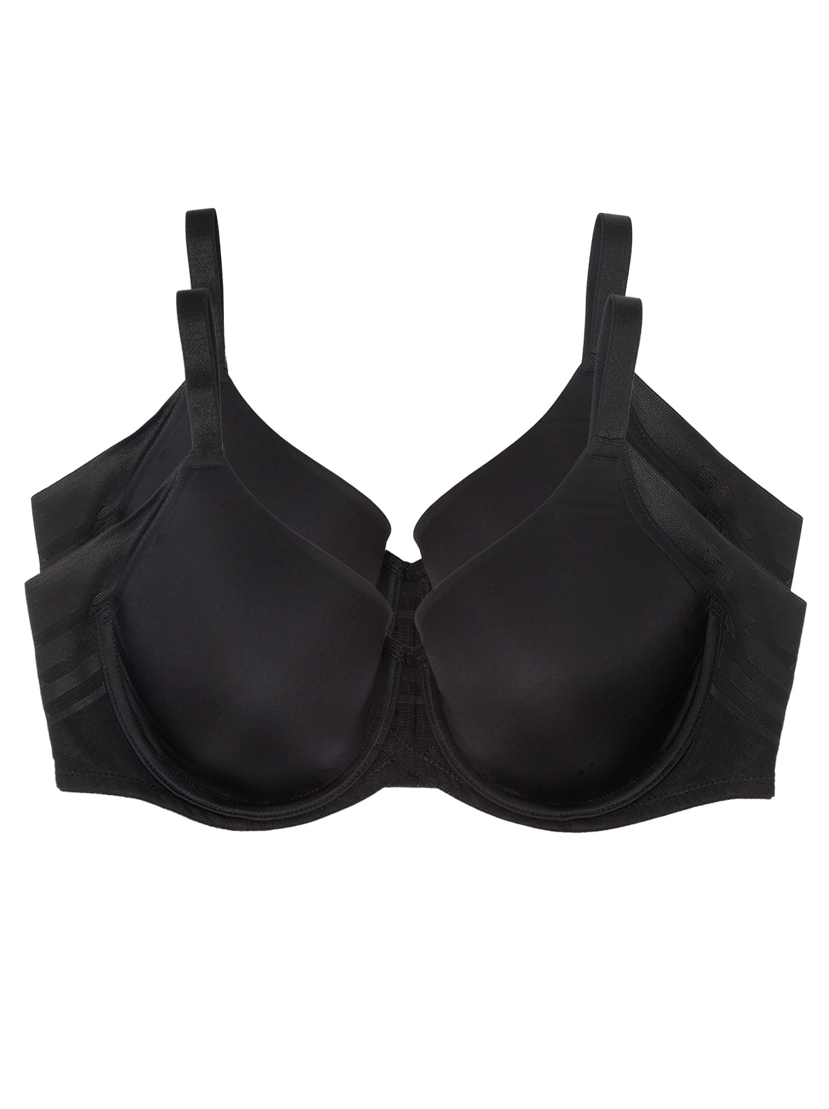 Paramour by Felina | Marvelous Side Smoothing T-Shirt Bra 2-Pack (Black,  38D)