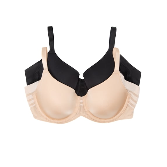 Felina Marvelous Side Smoothing T-Shirt Bra (Black Warm Neutral, 42C)