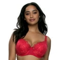 thumbnail image 1 of Paramour by Felina | Tempting Plush All Over Lace Underwire Bra (Tango Red, 34H), 1 of 2