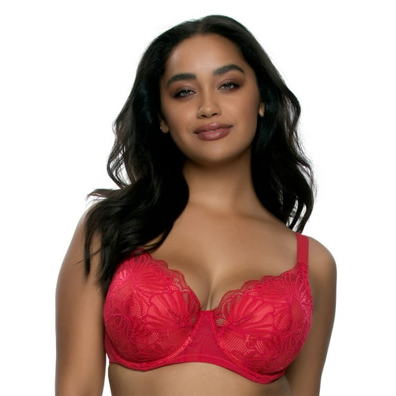 Paramour by Felina | Tempting Plush All Over Lace Underwire Bra (Tango Red, 42DD)