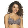 thumbnail image 1 of Paramour by Felina Tempting Plush Contoured Bra 135061 Color: Medium Grey Floral Size: 36 G, 1 of 2