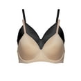 thumbnail image 1 of Paramour by Felina | Topaz Breathable Contour Bra 2-Pack (Black Warm Neutral 2-Pack, 38C), 1 of 4