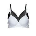 thumbnail image 1 of Paramour by Felina | Topaz Breathable Contour Bra 2-Pack (Black White 2-Pack, 36D), 1 of 3