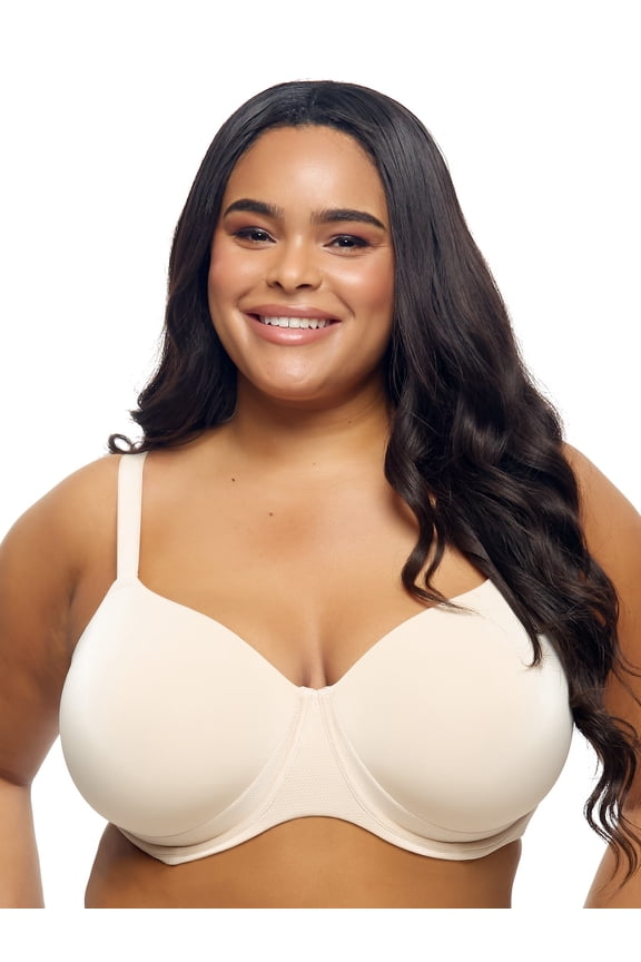 - Versafit Breathable T-Shirt Bra Seamless Demi Coverage with Adaptable Fit (Bare, 32DDD)