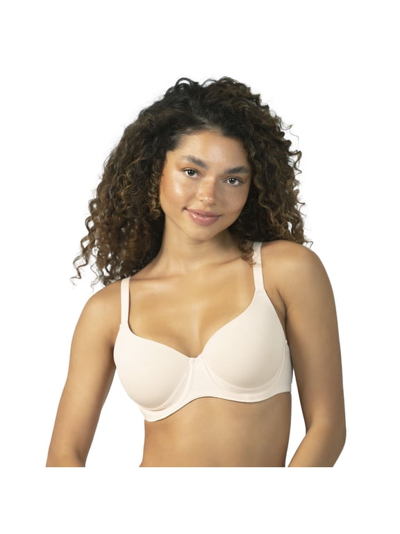 Felina - Versafit Breathable T-Shirt Bra Seamless Demi Coverage with Adaptable Fit (Bare, 38D)