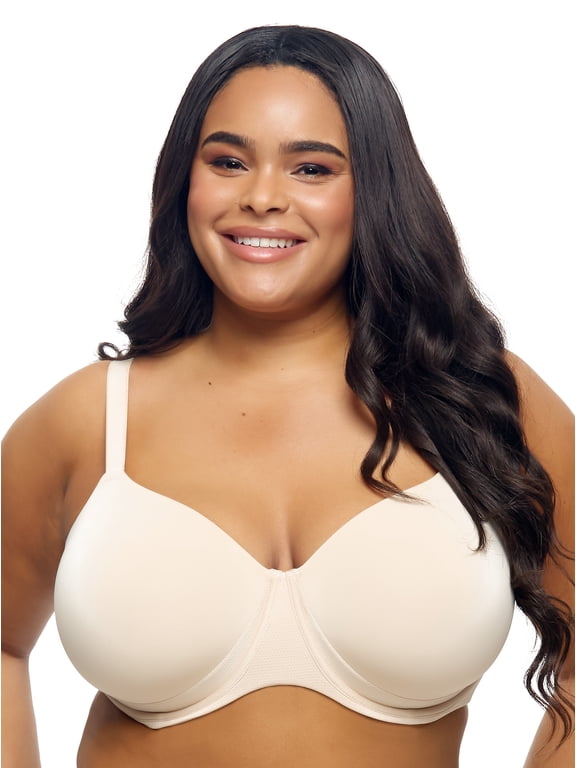 - Versafit Breathable T-Shirt Bra Seamless Demi Coverage with Adaptable Fit (Bare, 42G)