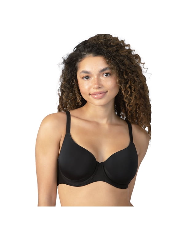 Felina - Versafit Breathable T-Shirt Bra Seamless Demi Coverage with Adaptable Fit (Black, 40G)