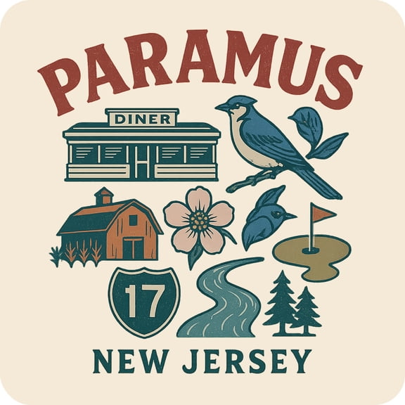 Paramus New Jersey Keepsakes Souvenir Vinyl Sticker – Destination Travel Keepsake Collectible (3-Inches Wide)