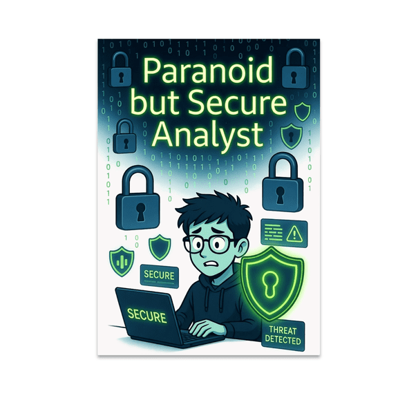 Paranoid but Secure Analyst Art - Cybersecurity Analyst - 13x19 Poster Print