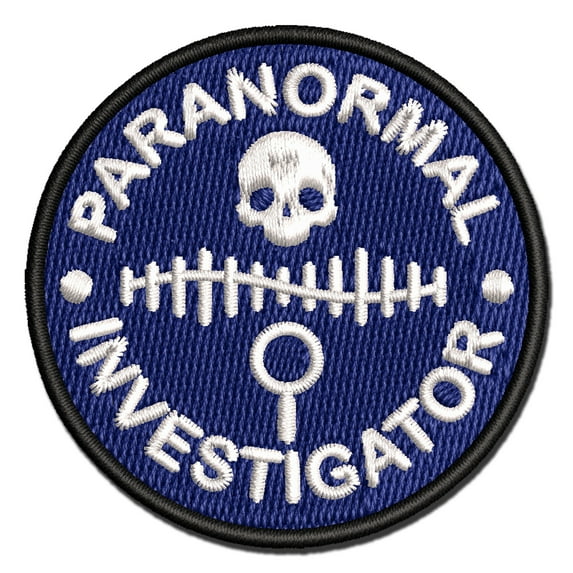 Paranormal Investigator Ghost Hunter Applique Multi-Color Embroidered Iron-On Patch - 2.0 Inch Mini