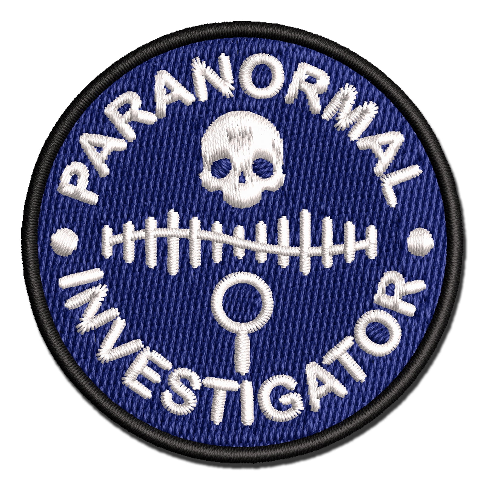 Paranormal Investigator Ghost Hunter Applique Multi-Color Embroidered Iron-On Patch - 3.5 Inch Large