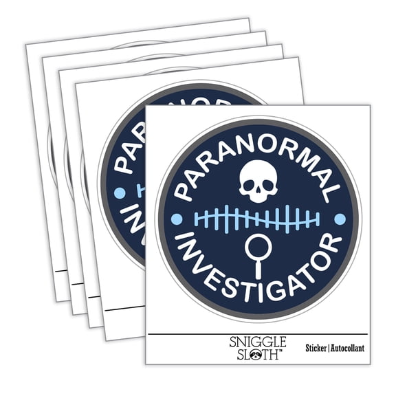 Paranormal Investigator Ghost Hunter Car Window Bumper Water Bottle Phone Tablet Laptop Waterproof Vinyl Decal Sticker Set 5-Pack - Gloss Finish - 3.0"