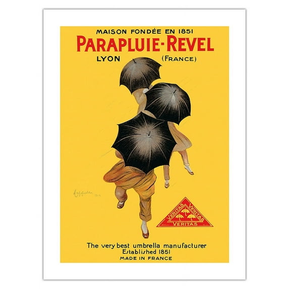 Parapluie-Revel - The Very Best Umbrella Manufacturer - Established 1851 - Vintage Advertising Poster by Leonetto Cappiello c.1922 - Fine Art Matte Paper Print (Unframed) 18x24in