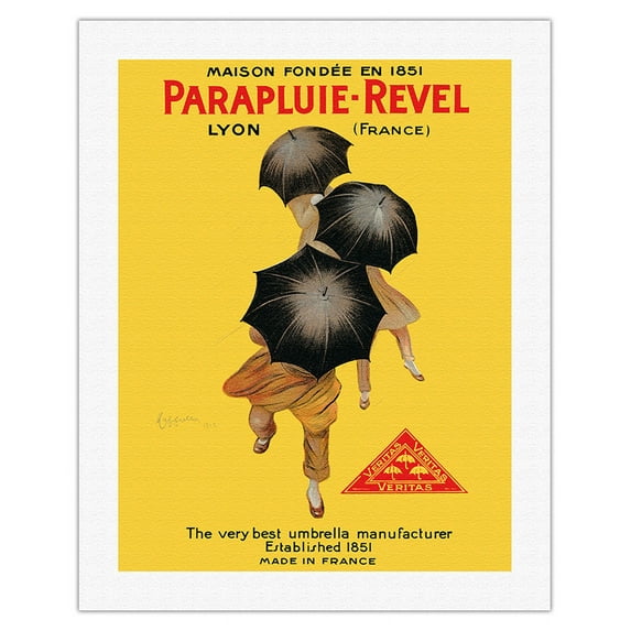 Parapluie-Revel - The Very Best Umbrella Manufacturer - Established 1851 - Vintage Advertising Poster by Leonetto Cappiello c.1922 - Fine Art Rolled Canvas Print 20in x 26in