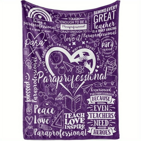 Paraprofessional Gifts, Paraprofessional Appreciation Gifts, Gifts for Teacher Paraprofessional, Flannel Blanket, 65 x 50 inches, 280gsm