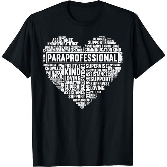 Paraprofessional Heart Teachers Appreciation Paraeducator T-Shirt