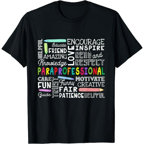 Paraprofessional Word Cloud Gift Paraprofessional T-Shirt