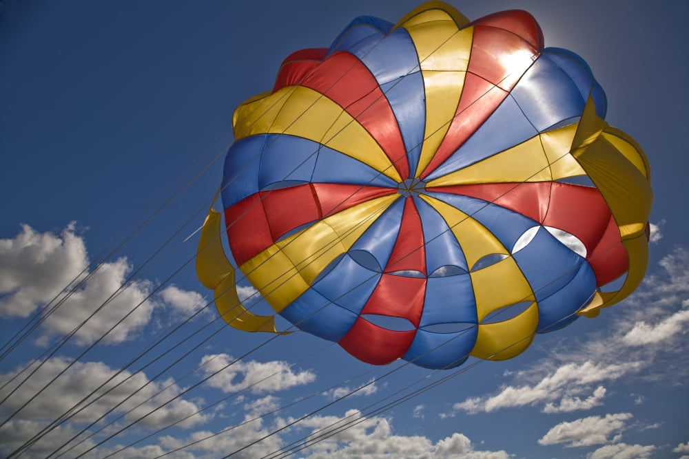 Parasail Backlit By Sun Mauritius Canvas Art - Stuart Westmorland Design Pics (18 x 12)