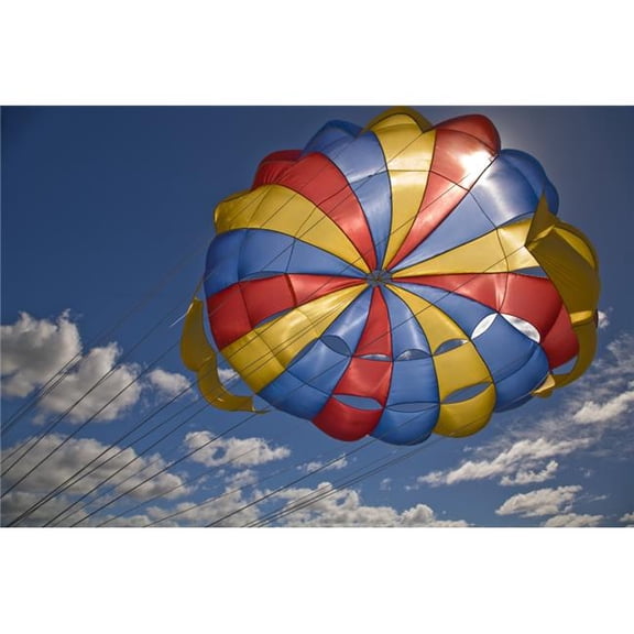 Parasail Backlit by Sun - Mauritius Poster Print, Large - 36 x 24