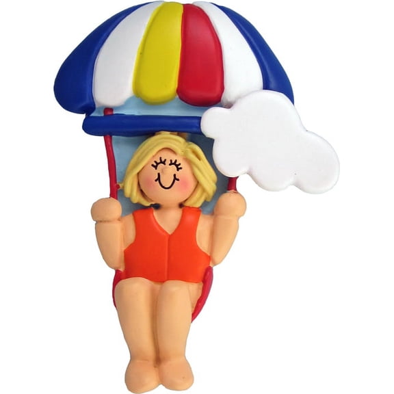 Parasailing Female Blonde Personalized  Christmas Ornament DO-IT-YOURSELF