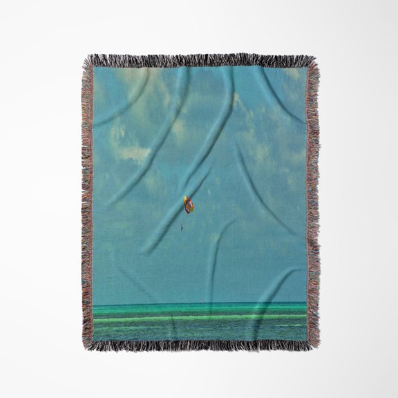 Parasailing In The Bahamas , Woven Blanket