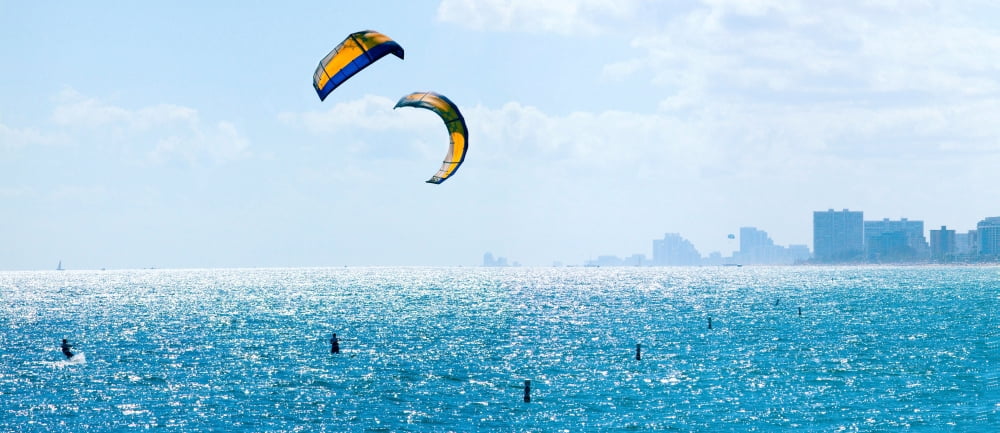Parasailing over the Atlantic ocean Fort Lauderdale Florida USA Canvas Art - Panoramic Images (36 x 12)