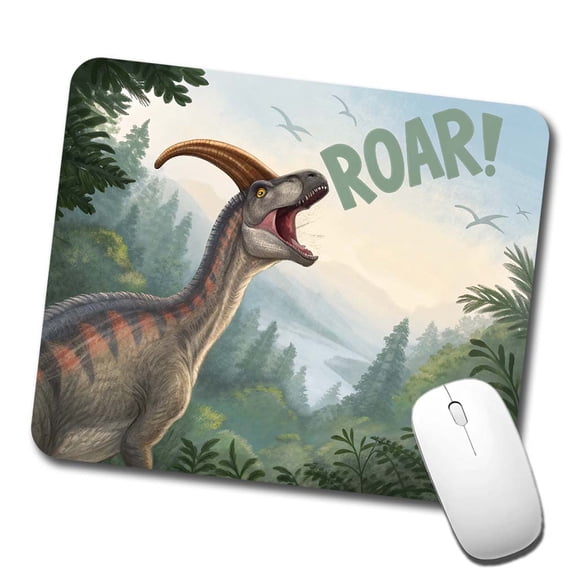 Parasaurolophus Roar Dinosaur Funny Mouse Pad Low Profile Gaming Mat