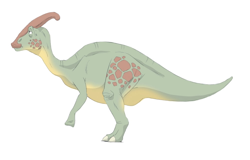 Parasaurolophus pencil drawing with digital color Canvas Art - Alice TurnerStocktrek Images (18 x 12)