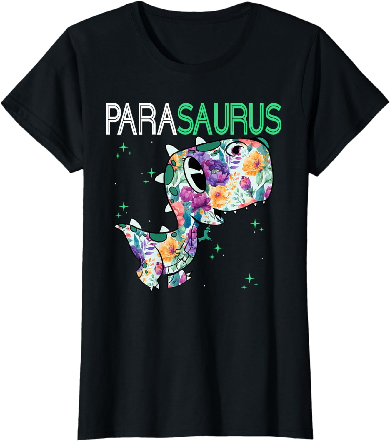 Parasaurus TRex Dinosaur Paraeducator Assistant Teacher TShirt