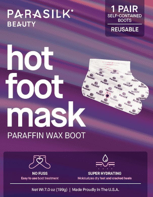 Parasilk Hot Foot Mask Paraffin Wax Boots, Moisturize Cracked Feet, 1 Pair