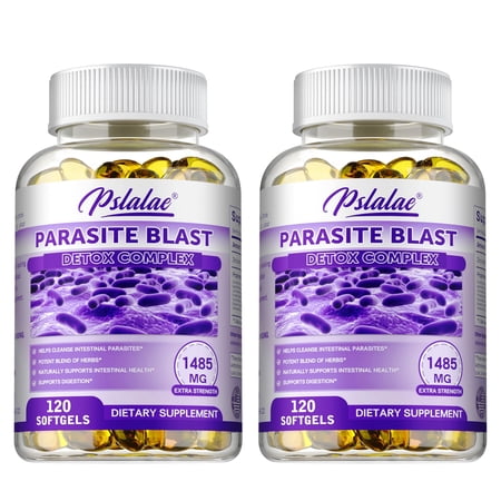 Parasite Blast Capsules - with Wormwood, Black Walnut, Cloves - Parasite Elimination, Promotes Intestinal Cleansing - 2 Bottles