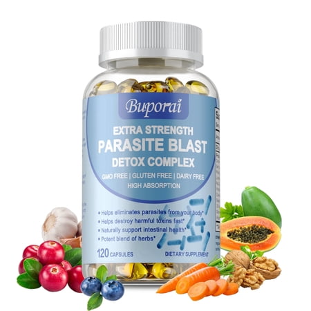 Parasite Blast Detox Complex - with Wormwood, Black Walnut Hull, Clove - Supports Gut Health, Parasite Elimination - 120 Capsules