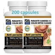 Parasite Candida Colon Detox Cleanse Triple Action 100 Capsules 2 Pack