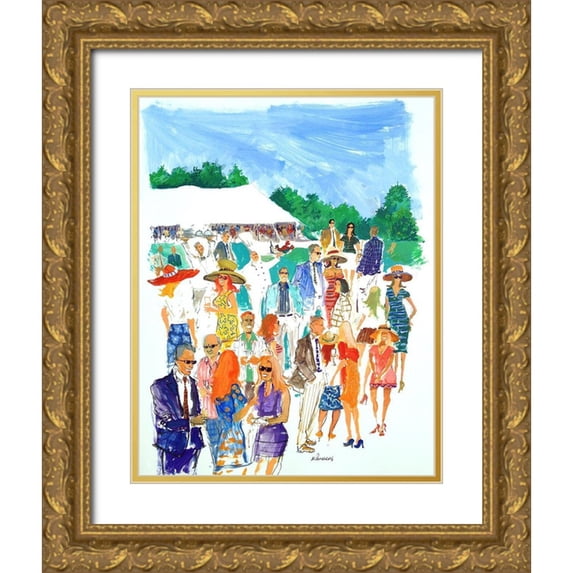 Paraskevas, Michael 20x24 Gold Ornate Wood Framed with Double Matting Museum Art Print Titled - Summer Food Festival