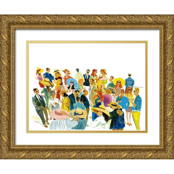 Paraskevas, Michael 24x19 Gold Ornate Wood Framed with Double Matting Museum Art Print Titled - Summer Drinks