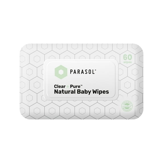 Parasol Clean+Pure Natural Baby Wipes 99% RO, pH Balanced, Hypoallergenic Formula Baby Wipes Plant-Based Alcohol Free Baby Wipes, Perfect for Sensitive Skin 60 Wipes Per Pack, Pack of 10
