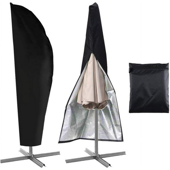 Parasol Cover, 3-3.5m Parasol Cover for Outdoor Use, Protective Cover for Portable Parasol, Cantilever Parasol in 420D Polyester, Waterproof, Anti-UV, Windproof
