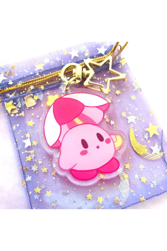 Parasol Kirby || 2 Double Sided Acrylic Charm" (1 keychain)