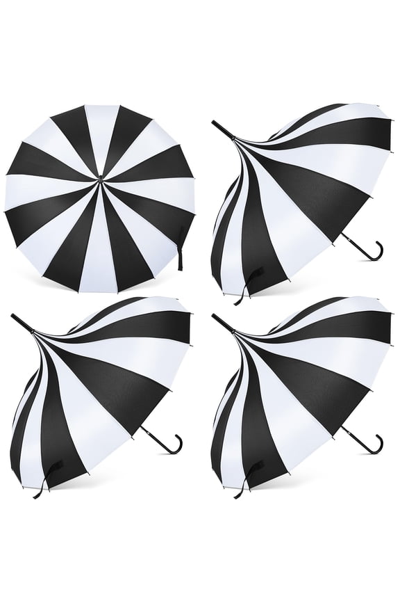 Parasol Pagoda Umbrella 36 Inch Large Gothic Parasol for Sun Protection Old-fashionable Women Goth Umbrella with Long Handle for Rain, UV Protection, Wedding Gifts