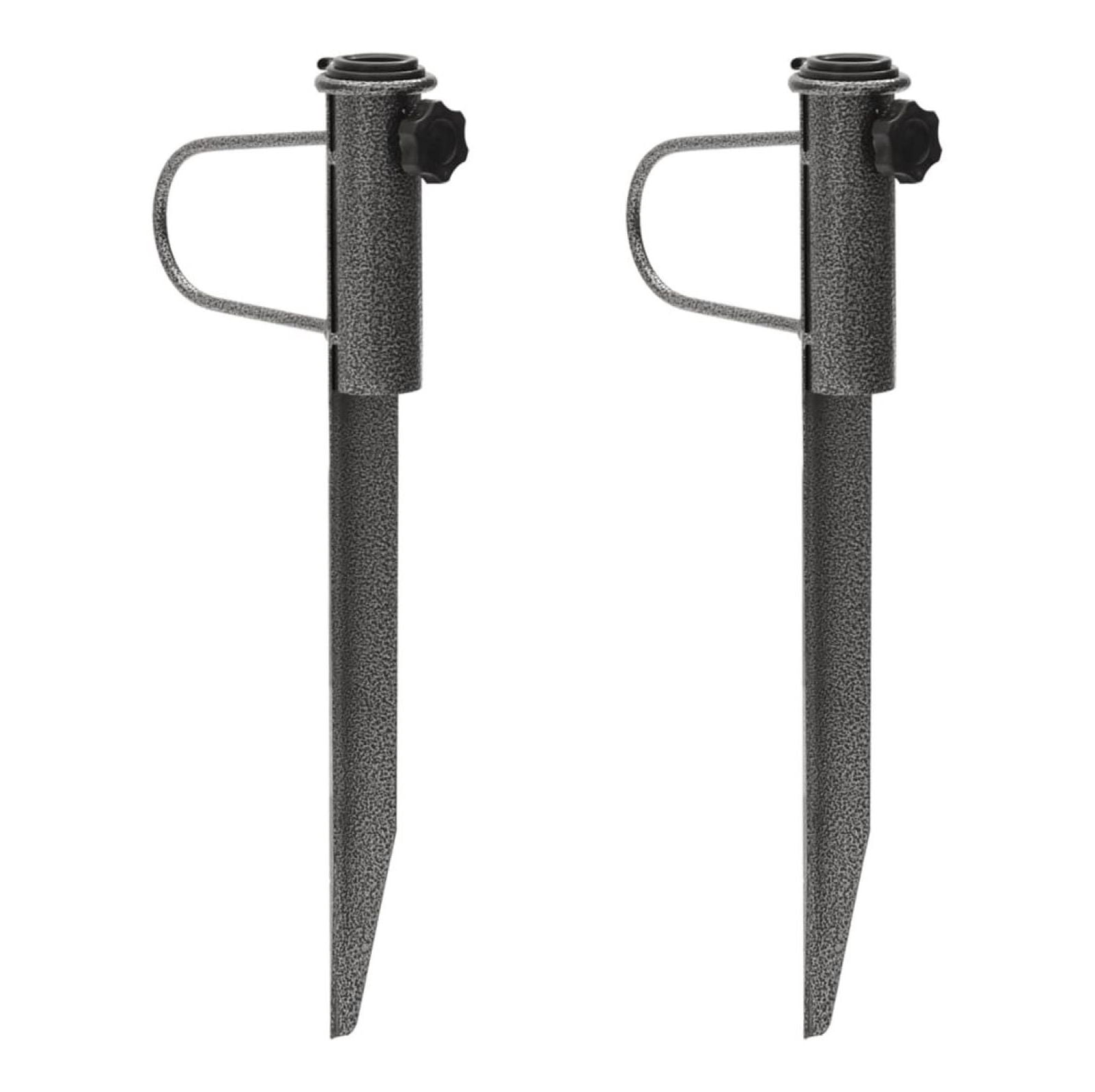 Parasol Stand Black - Galvanized Steel Outdoor Umbrella Base - Compact Cylinder Design - Adjustable Armrests - Patio & Garden Accessory