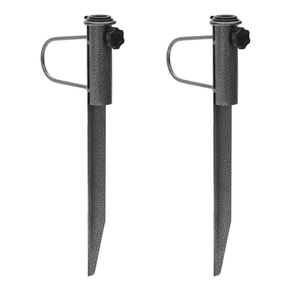 Parasol Stand Black - Galvanized Steel Outdoor Umbrella Base - Compact Cylinder Design - Adjustable Armrests - Patio & Garden Accessory