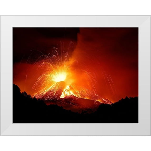 Parasole, Nicolo 18x15 White Modern Wood Framed Museum Art Print Titled - Monte Etna