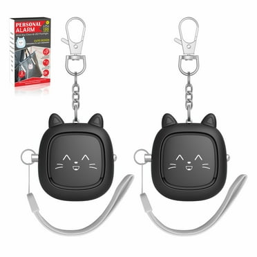 Parasom Personal Safety Alarm,130DB Siren with Keychian,Cute Emergency Self-Defense Security Alarm with LED Light ,Siren for Women, Men, Elderly 2Pack (Black)
