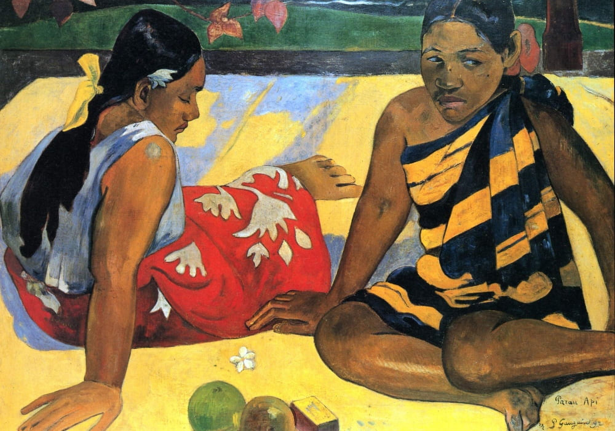 Parau api (Two Women of Tahiti) 1892 Canvas Art - P Gauguin (24 x 36)