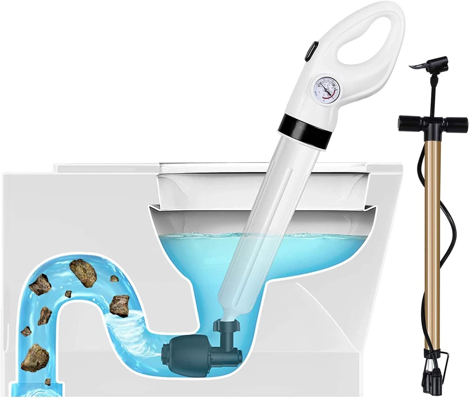 Paraugas Toilet Unblocker, High Pressure Toilet Pipe Unblocker With